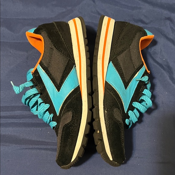 Brooks Black and Teal Athletic Shoes with Orange Highlights - Picture 11 of 13